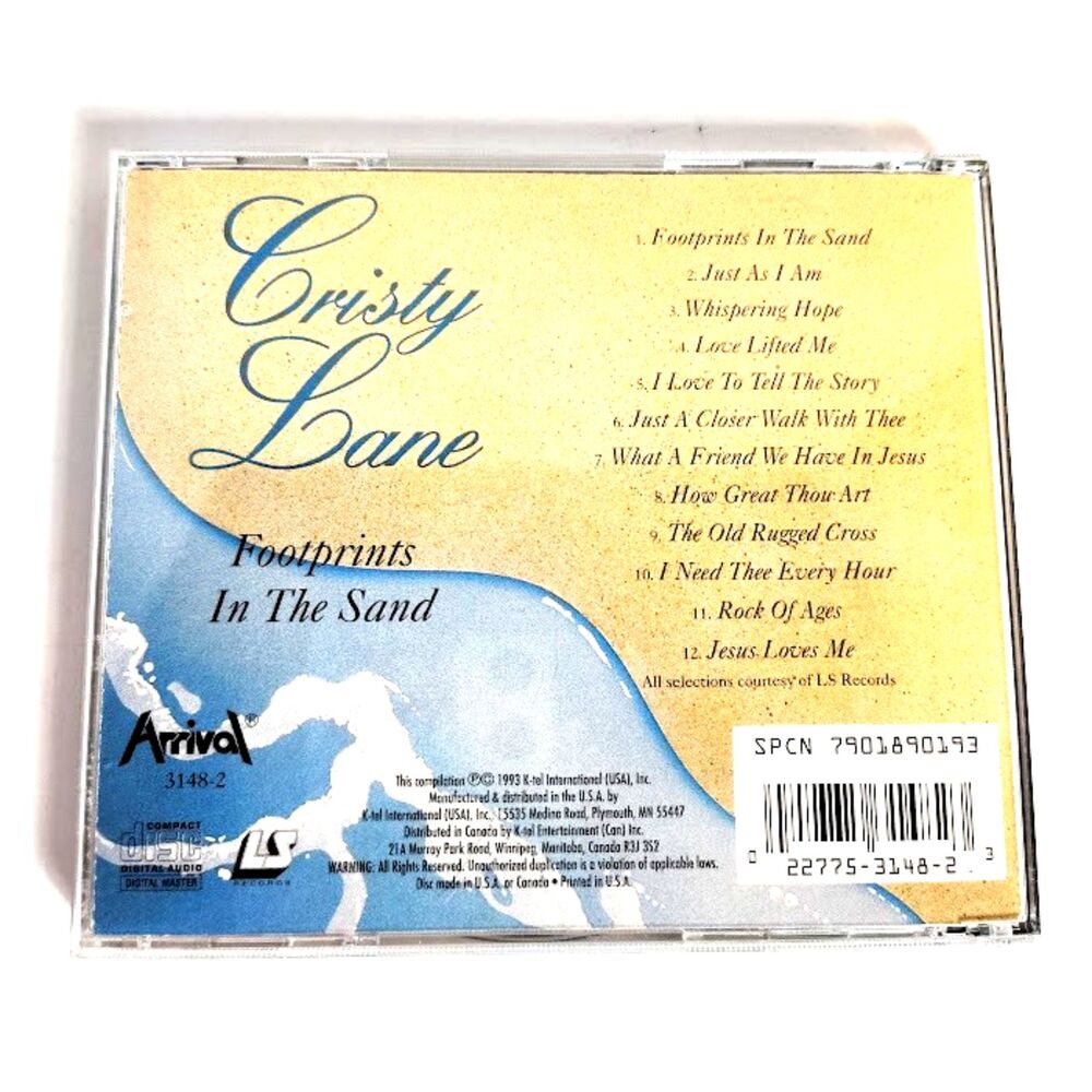 Footprints in the Sand by Cristy Lane CD 1993 Christian K-tel International - Picture 3 of 3